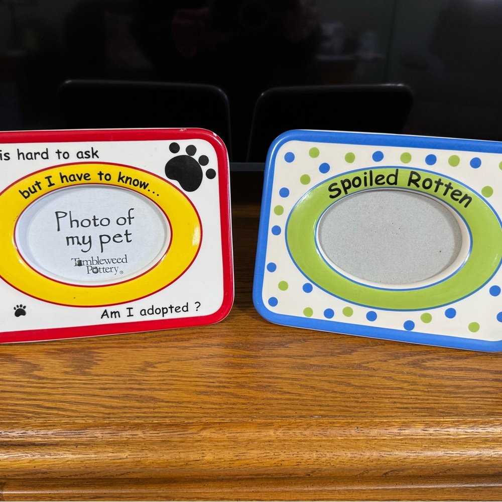 Pet Photo Frame Set - Red and Blue